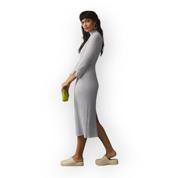 Textured Column Sweaterdress Anthropologie Large Petite Neutral Business Casual - Picture 4 of 13